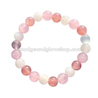 Image 5 of Rose Quartz, Strawberry Quartz & Moonstone Bracelet (Just 2 left)