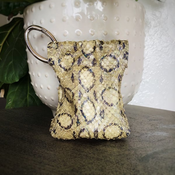 Image of Snakeskin Italian Leather Dog Pouch