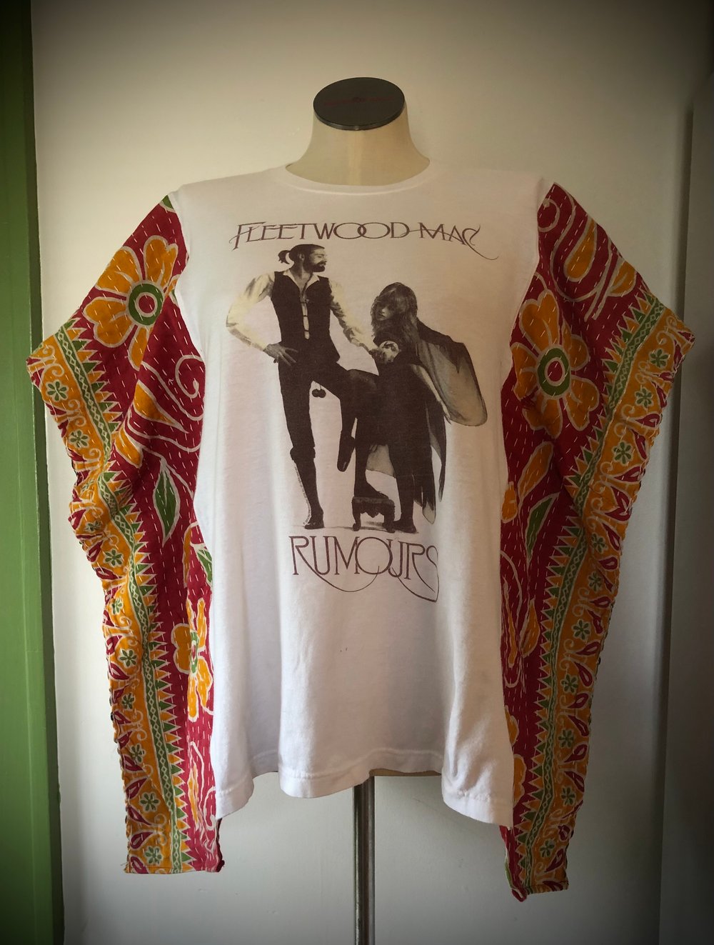 Upcycled “Fleetwood Mac/Rumors” quilted poncho
