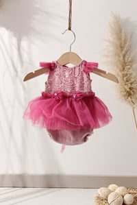 Image 1 of Newborn dress for photo shoots | Clara | fuchsia