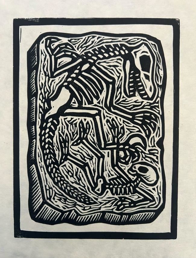 Aliens And Dinosaurs Block Print Set