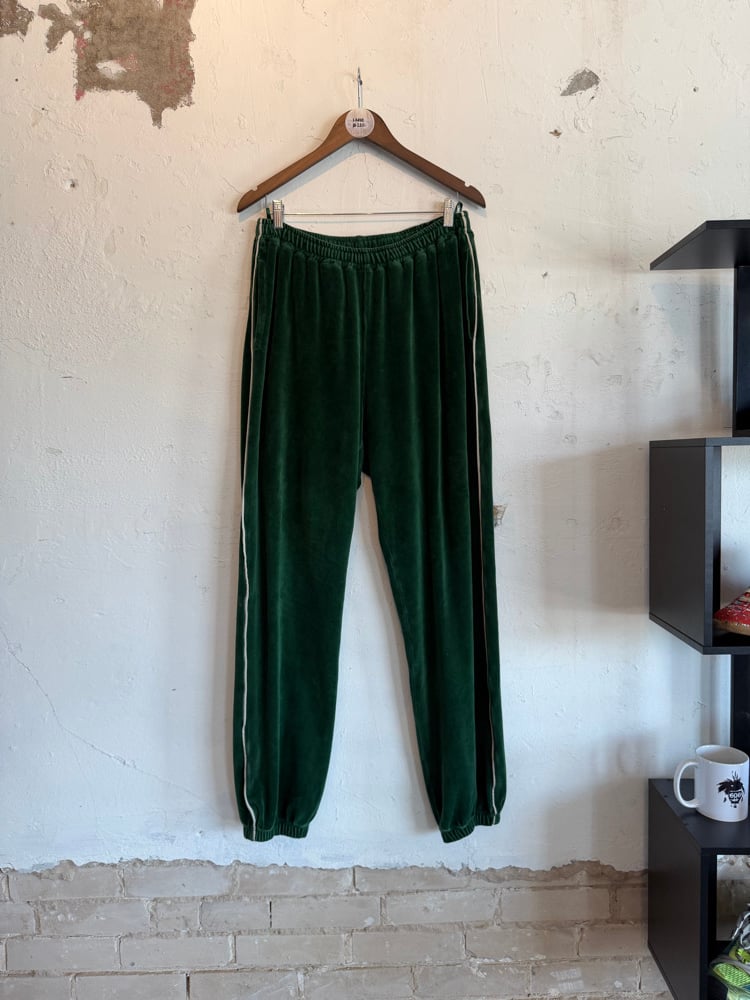 Image of Gucci Green Velour Lounge Pants