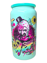 Image 2 of Terrifying Clown 16oz stainless steel can cup with lid