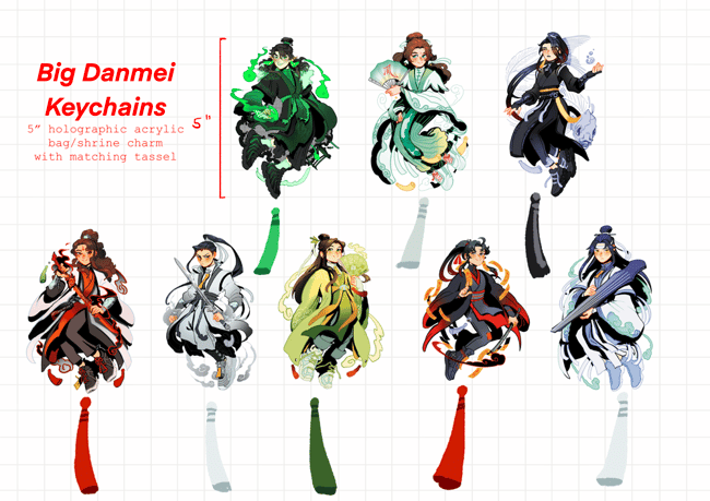 Danmei Big Keychains (5” charm)