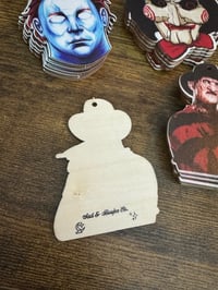 Image 2 of MERRY CREEPMAS HORROR ICONS CHRISTMAS ORNAMENTS 9 PIECE SET WOODEN