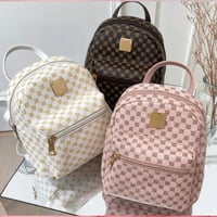 Image 2 of Geometric graphic backpack purse