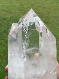 Image 20 of Clear Quartz Twin Points On Display Stand #1848