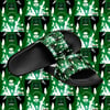 LAGOS TRAFFIC COUTURE MEN'S SLIDES (GREEN STANCE)