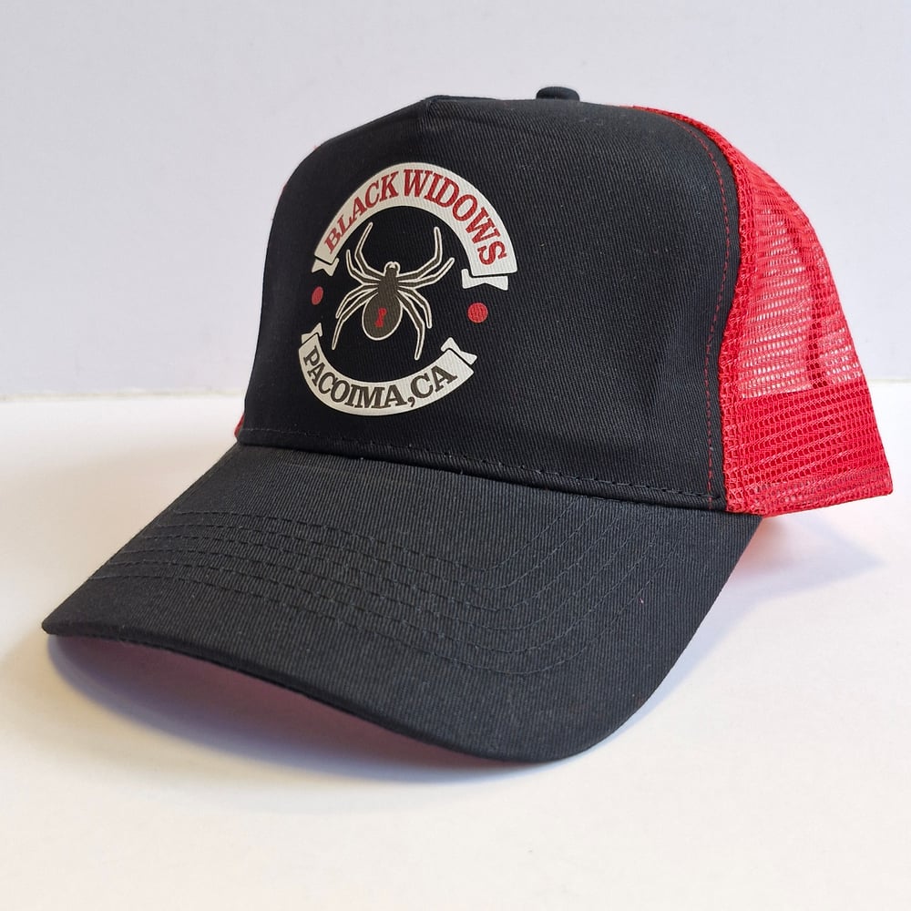 Image of Black Widows Any Which Way But Loose Inspired Trucker Cap Hat