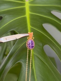 Image 2 of Gold Chaorite Oval Crystal Necklace