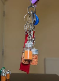 Image 4 of Mini Jar Keychain Scotch Bonnet Chill Flakes & Powder 