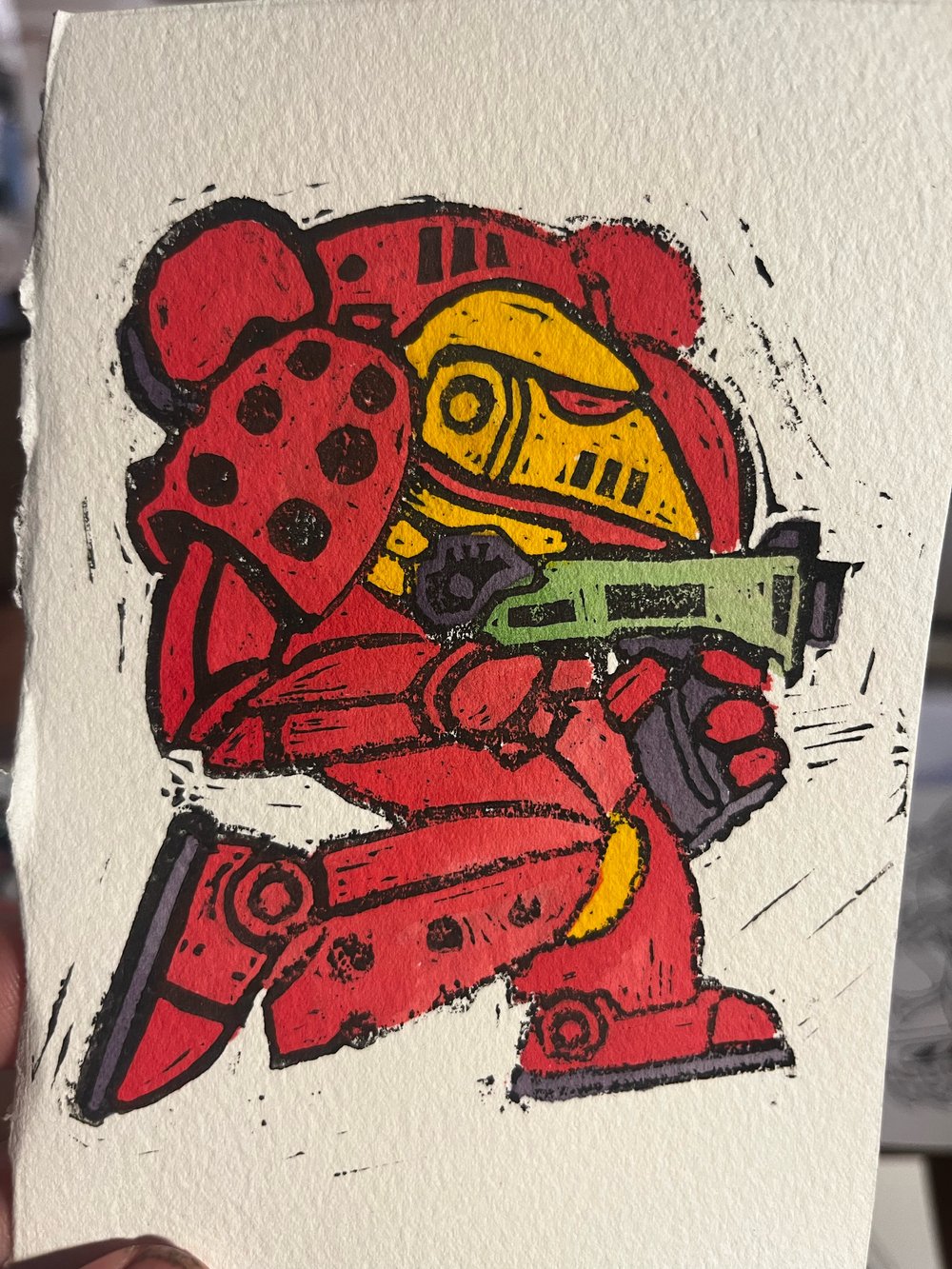 Space Marine Lino cut