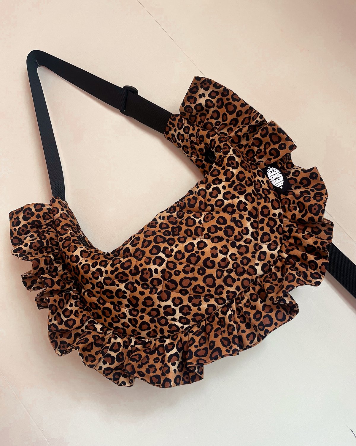 Leopard Pillow Frill Crossbody Bag 