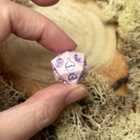 Image 4 of Pink and Lilac Death Save D20 Dice for Dungeons and Dragons