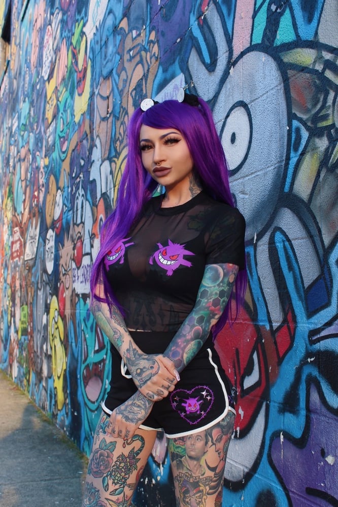 Image of The gengar mesh crop top 