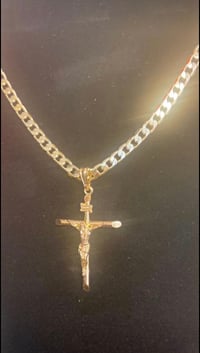 Image 3 of 14k Gold Plated Necklace & Cross Pendant