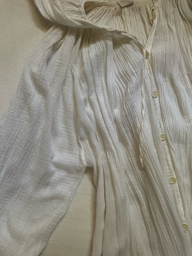 late 60s early 1970s gauze caftan maxi dress with hood