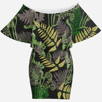 Image 3 of Women's Off Shoulder Mini  Fern on Black