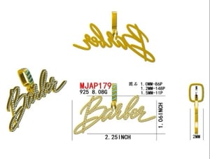 Image of GOLD RAW N UNKUT BARBER PENDANT