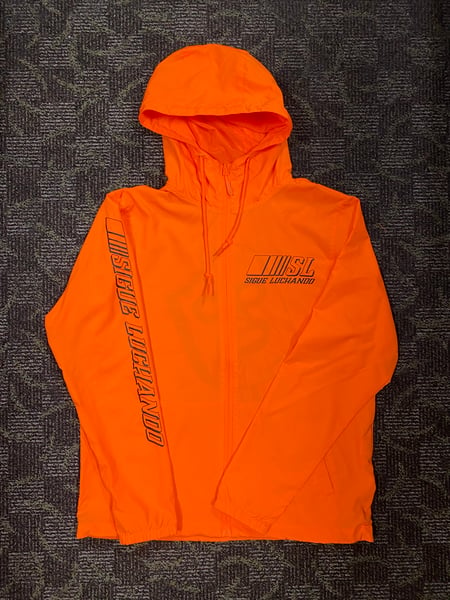 Image of “CARRERA” neon orange windbreaker jacket