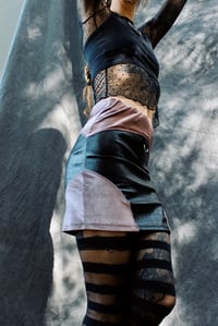 Image 3 of KORA skirt, black snake & rosa velour