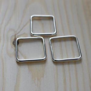 Image of Silver Square Stacking Rings