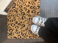 LEOPARD PRINT COIR DOORMAT 