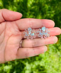 Image 1 of Glitter Octopus Stud Earring
