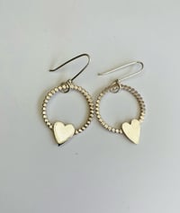 Image 1 of Hoopy heart earrings in silver 