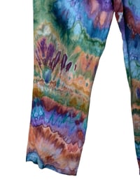 Image 8 of ♻️ UPCYCLED Ladies 12 Converse Linen/Cotton Pants in Earthy Rainbow Ice Dye