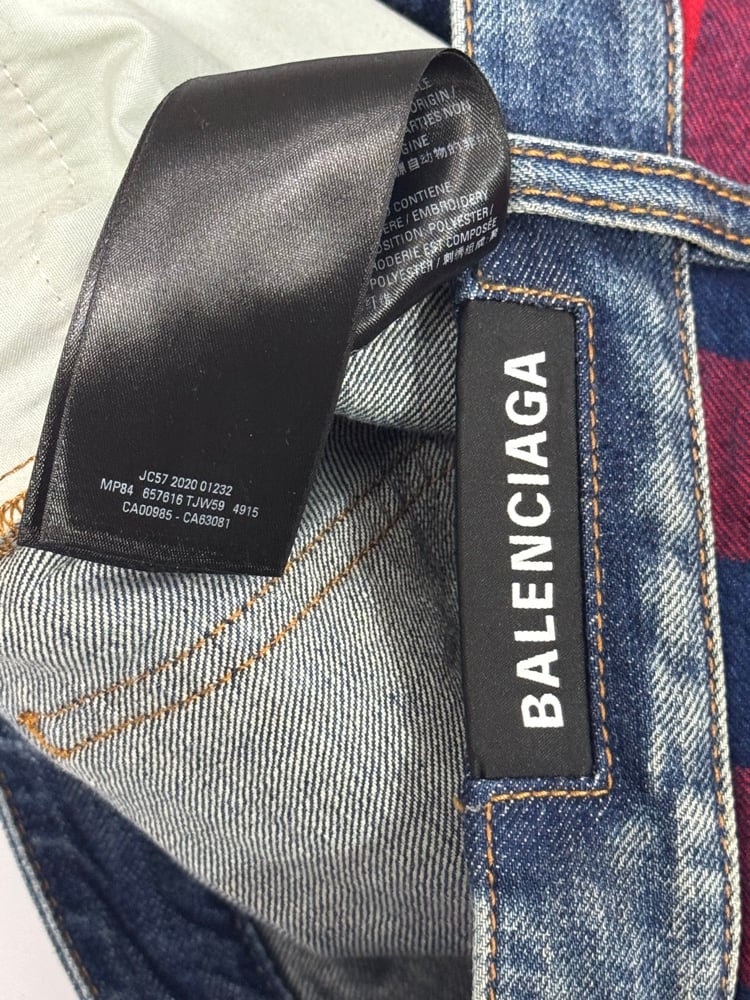 Image of Balenciaga SS21 Hybrid Flannel Denim