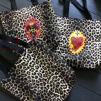 Image 2 of new dark leopard sacred heart bag