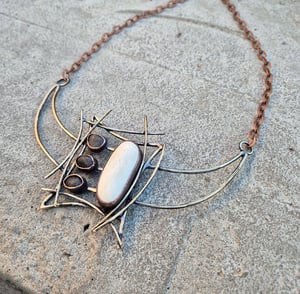Black and white geometric necklace 
