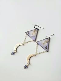 Image 1 of Magical Butterfly Crescent Moon Earrings 