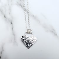 Image 4 of Handmade Sterling Silver Hammered Heart Pendant