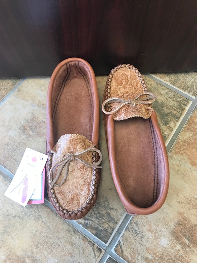 Slip on Lace Leather Moccasin