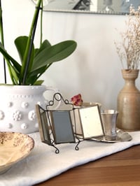 Image 3 of Petit miroir triptyque ancien