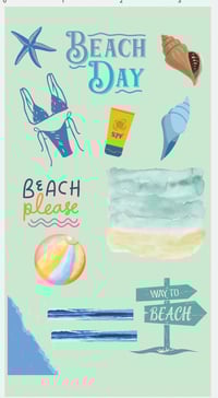 Image 1 of Beach Please Sticker sheet Set 