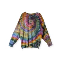 Image 1 of XL Unisex Adult Soft Long Sleeve Tee in Autumn Spiral Ice Dye