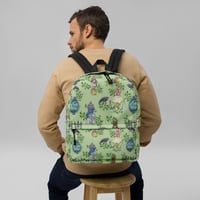 Image 2 of Green Haunted Mansion Pattern Backpack
