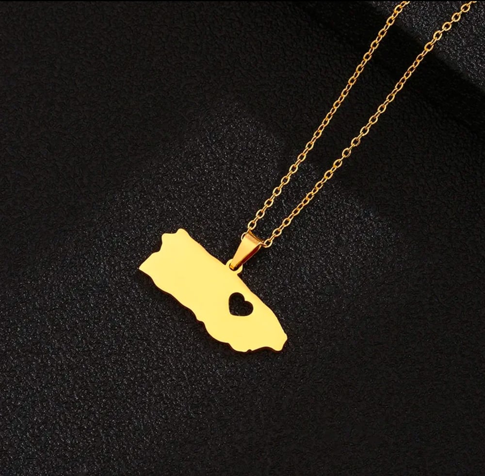 Puerto Rico Map Necklace