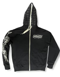 Image 1 of Sherpa Lined ‘All Over Script’ Hoodie