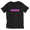 SAPIOSEXUAL Loose Fit Pink on Black Short Sleeve V-Neck T-Shirt