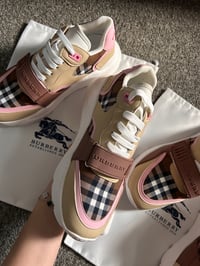 Image 3 of BB brown + pink trainers 🌸🤎