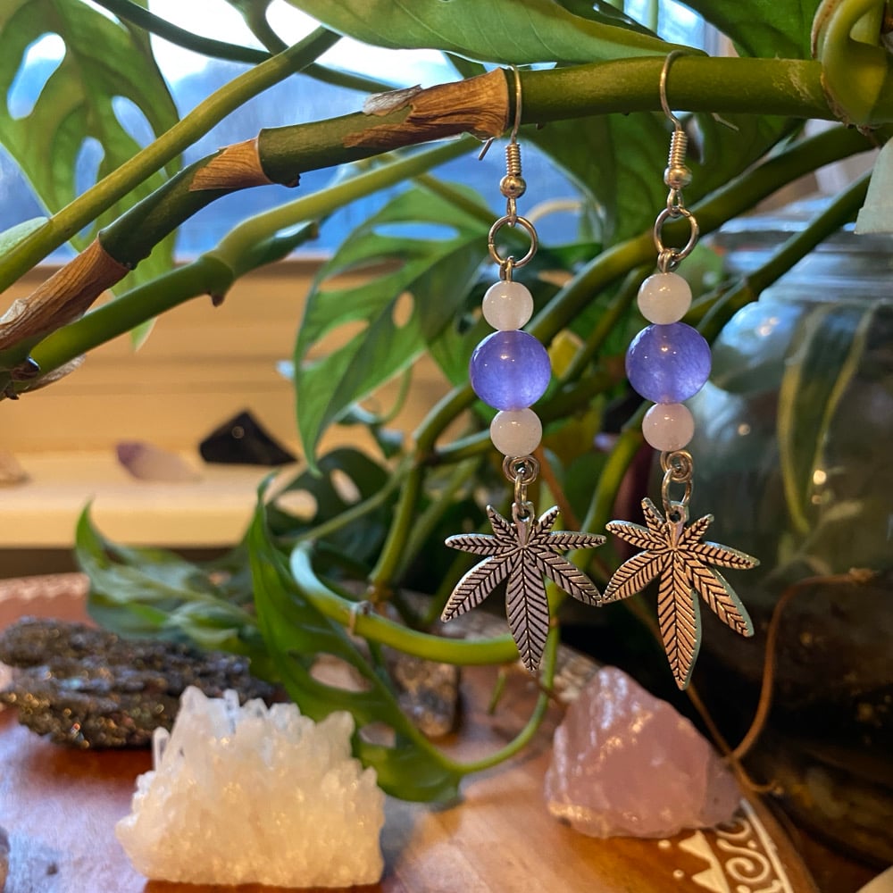 Image of blueberry muffin kush earrings 