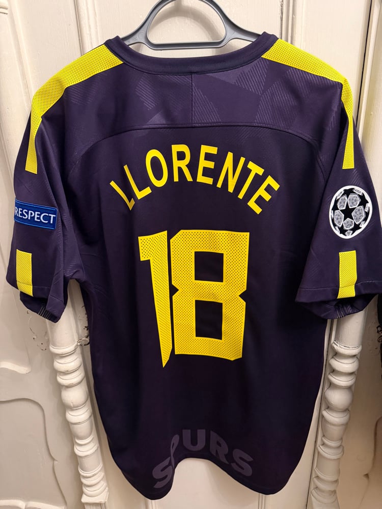 Image of PRE ORDER: Tottenham Hotspur “LLORENTE 18” 2017/18 Third Shirt + UCL patches (XL)