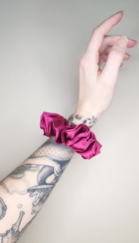 Raspberry Satin Scrunchie