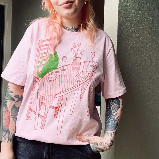 Green Cat Date Night t-shirt