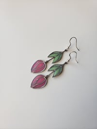 Tulip Dangle Earrings (pink&silver)