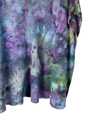 Image 3 of ♻️ UPCYCLED L Open Front Kimono Style Sweater Cardigan in Mermaid Watercolor Ice Dye